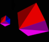 An ICON with a rendering by WebGL of cubes located near and close and drawn in perspective.