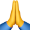 utf icon for hands pressed flat together